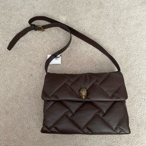 Kurt Gieger Brown large Kensington soft leather shoulder / crossbody purse